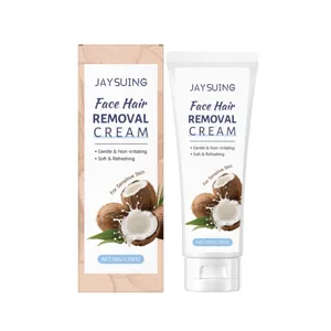 JAYSUING creme depilatoire faciale a la noix de coco pour peau sensible douce 50g tube