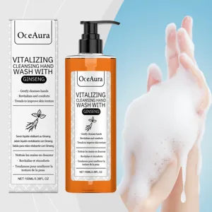 Sapone per le Mani al Ginseng Pulizia Delicata Idratante Liquido Estratto Vegetale Cura Rinfrescante delle Mani Flacone con Pompa