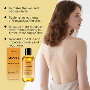 OceAura mango body oil with shea butter deeply hydrates, nourishes and revitalizes skin.