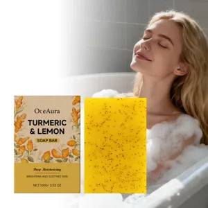Savon Nettoyant Curcuma Citron Savon Corps Botanique Bio Naturel Hydratation Profonde Et Soin Éclaircissant De La Peau
