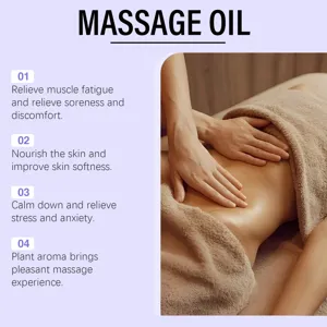 Relaxing body massage oil with plant aroma, relieves muscle fatigue and nourishes skin.