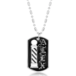 Logo Salone di Barbiere Lega Ciondolo Collana E Portachiavi Barber Pole Goccia Olio Moda Gioielli Regalo Per Uomo Donna