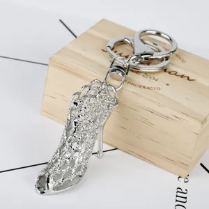 Metal high heel shoe keychain stylish car key ring bag purse pendant creative gift item