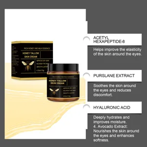 Creme visage au suif de miel et lait hydratante et nourrissante pour soin de la peau.