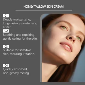 Crème visage au suif de miel pour une hydratation profonde et le soin des peaux sensibles.