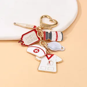 Nurse themed enamel keychain medical cute bag charm gift doctor nurse accessories