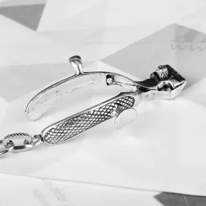 Ciondolo tagliacapelli vintage portachiavi in lega per accessorio barbiere parrucchiere