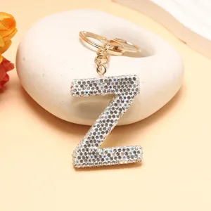 Glitzernde Strass Buchstaben Z Schlüsselanhänger, Kristall Alphabet Anhänger für Taschen.