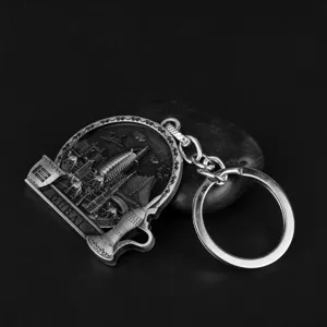 Dubai metal keychain souvenir arabic architecture camel zinc alloy keyring accessory detail view