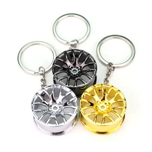 Portachiavi Creativo con Mini Cerchio per Auto Pendente Pneumatico in Metallo Accessori Auto Elegante Portachiavi per Uomo e Donna