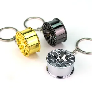 Portachiavi cerchio auto miniatura in metallo elegante accessorio auto argento oro nero lotto