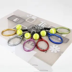 Mini Portachiavi a Racchetta da Tennis Metallo Sport Ciondolo Anello Chiave Carino Charm Borsa Souvenir Regalo Per Uomini Donne
