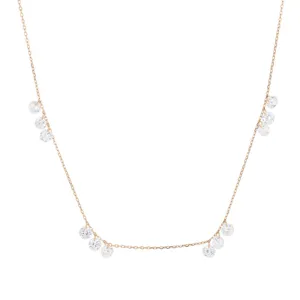 Collier ras du cou en argent S925 plaque or 18K avec zircone cubique scintillante femme