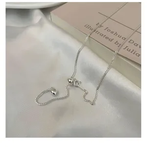 Collar con Cadena Chopard de Corazón Ajustable en Plata de Ley S925 Gargantilla Joya