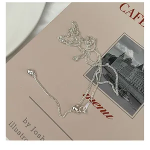 Plata esterlina S925 corazón ajustable gargantilla delicada cadena clavícula mujer
