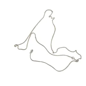 S925 Plata de Ley Corazón Cadena Chopin Choker Collar con Borla Ajustable de Moda