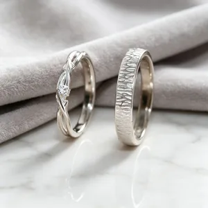 Anillos de Pareja de Plata de Ley S999 Diseño de Rama de Madera Anillo Abierto Ajustable para Mujeres Hombres Diamantes de Imitación Joyería Regalo