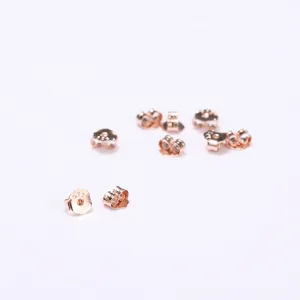 S925 piezas de plata de ley para pendientes respaldos tapones de flores de oro rosa accesorios