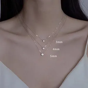 Elegante Collar De Capas De Plata Esterlina 925 Con Colgantes Zirconia 3 4 5mm