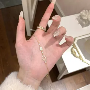 Elegante pulsera de calabaza de plata de ley 925 con circón, fina joyería de mano.