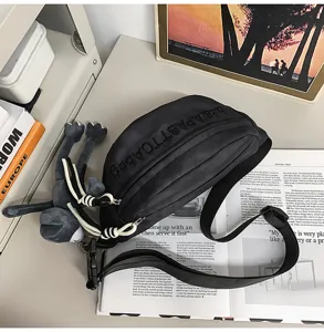 Trendy streetwear letter chest bag for men and women, casual large capacity fanny pack