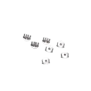 Partes de atrás de pendientes de plata esterlina S925, diseño minimalista de flor.