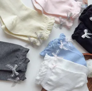 Mädchen süße Rüschen Schleife Wadenstrümpfe weiche Baumwolle modisch Socken für den Alltag
