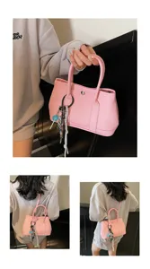 Koreanische Mode minimalistische rosa Damen Tragetasche mit Schultergurt für tägliche Reise.