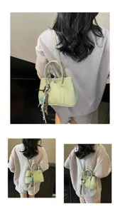 Koreanischer Stil minimalistisch Damen Schulter Umhängetasche hellgrün lässig Alltag Reise