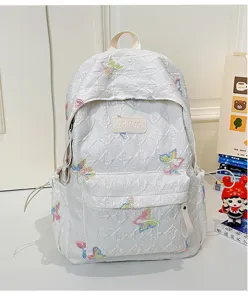 Süßer schmetterling bestickter rucksack große kapazität studenten schulranzen reisen