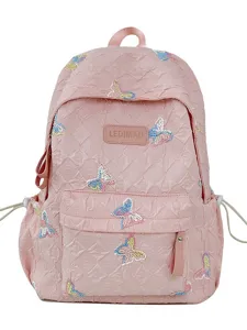 Rosa gesteppter Schmetterling Rucksack grosse Kapazitaet schule reisetasche fuer damen