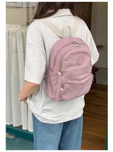 Sac a dos etudiant en tissu oxford rose loisirs sac ecole pour femme casual bag