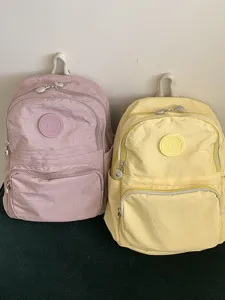 Grand Sac à Dos Décontracté en Nylon pour Femmes Étudiants Sac d'École Voyage Daypack Mode Couleur Unie Bookbag