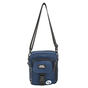 Bolso bandolera informal para hombre pequeño bolso de hombro diario con cremallera azul