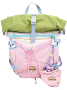 Pastel college style roll-top canvas student backpack large capacity casual daypack bag