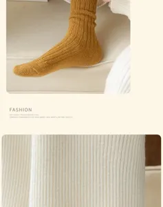 Close-up detail of soft wool blend winter slouch socks showing fine ribbed knit texture.