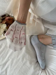 Summer thin women shallow socks breathable glass silk cute bow design comfortable daily wear