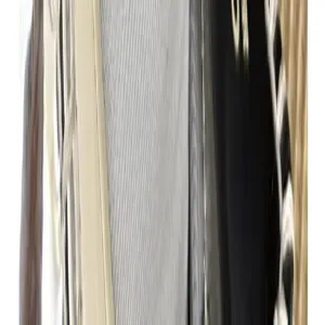 Ribbed knit sock fabric detail showing vertical stripes in beige, grey, black and white.