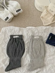Calze alte in maglia minimaliste tinta unita scaldamuscoli comodi stile casual moda