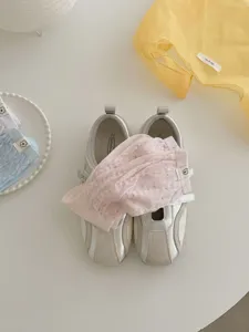 Korean style sheer mid-tube stackable socks with cute label, breathable casual socks for women.