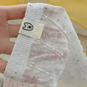Women sheer crew socks with colorful dots and cute cloth label fashion hosiery style item