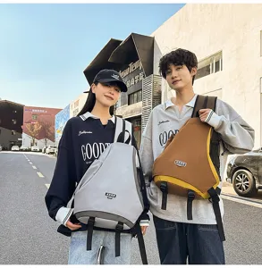 Zaino streetwear a goccia da uomo e donna, borsa a tracolla trendy e multifunzionale giornaliera.