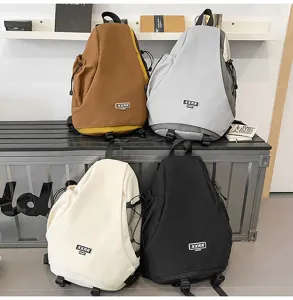 Zaino a goccia streetwear unisex urbano commuter multicolore tela borsa a tracolla