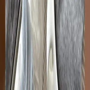 Detailed fabric texture view featuring stylish vertical stripes in versatile grey and white tones.