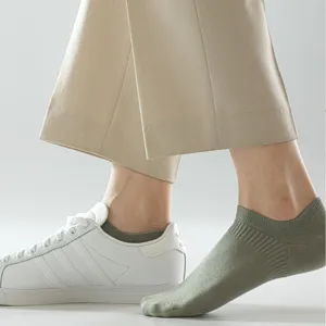 Herren Einfarbig niedrig geschnittene Bootssocken atmungsaktive Baumwolle Knöchelsocken Sommer.