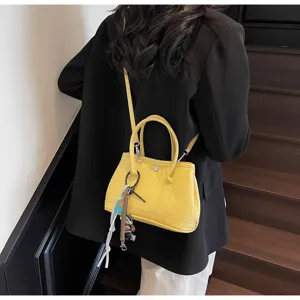 Stilvolle gelbe Damen Tote Tasche Umhängetasche Schultertasche modische Freizeittasche bag