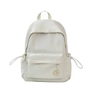 Minimalist white student backpack casual lightweight casual daypack for daily commute