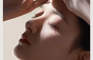 Facial skin close-up detail showcasing smooth texture and soft natural lighting aesthetics.