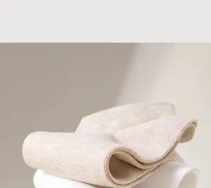 Men's breathable pure cotton short socks detail view, soft knit texture, solid beige color.