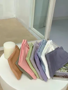 Candy color mid-calf cotton socks set, soft breathable casual daily wear for women spring autumn.